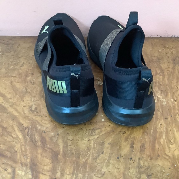 PUMA  194116-02 Prowl Slip-on Athletic Women Shoes Size 8 Soft Foam  Black Gold - Picture 4 of 12